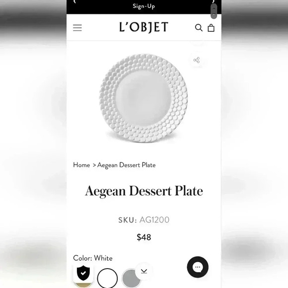 2 - L'Objet Dessert Dining Plate - Aegean Porcelain - Picture 7 of 7